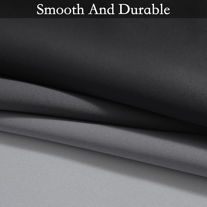 SimpleHome Ombre Room Darkening Curtains for Living Room, Light Blocking Gradient Black to Grey White Thick Thermal Insulated Grommet Window Curtains/Drapes for Bedroom, 2 Panels, 42x84 inches Length