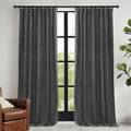 RYB HOME Grey Velvet Curtains 84 inches - Super Soft Blackout Curtains Thermal Insulated Drapes Heat Block Window Panels for Living Room Bedroom Studio, Wide 52 x Long 84, Grey, 2 Panels