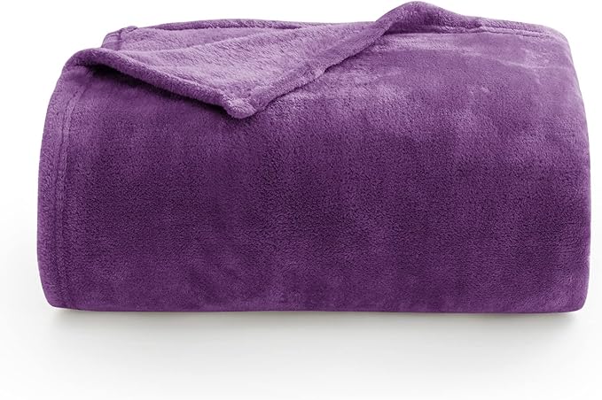 BEDELITE Fleece Blankets Queen Size Purple Throw Blankets for Bed, Luxury Plush Cozy Fuzzy Blanket 90x90 inches, Super Soft Warm Lightweight Throw Blanket All Seasons Suitable