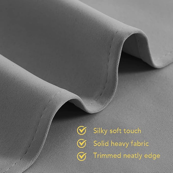 NICETOWN Bedroom Curtains Blackout Drapery Panels, Three Pass Microfiber Thermal Insulated Solid Ring Top Blackout Window Curtains/Drapes (Silver Grey, 2 Panels, 60 x 84 inches)
