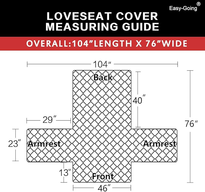 Easy-Going Reversible Loveseat Couch Cover for 2 Cushion Couch Sofa Cover for Dogs Water Resistant Furniture Protector with Foam Sticks Elastic Straps for Pet (Loveseat, Black/Beige)