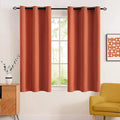 MIULEE 63" Long Room Darkening Curtains Thermal Insulated Rust Terracotta Drapes Window Treatment Set Grommet Top Light Blocking Blackout Curtain for Fall Living Room/Bedroom 2 Panels Burnt Orange