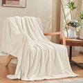 inhand Fleece Twin Blanket for Bed Cream White Throw Blanket for Couch Super Soft Cozy Warm Blankets and Throws Lightweight Fuzzy Large Blanket for Sofa Bed Office,50x60 inches