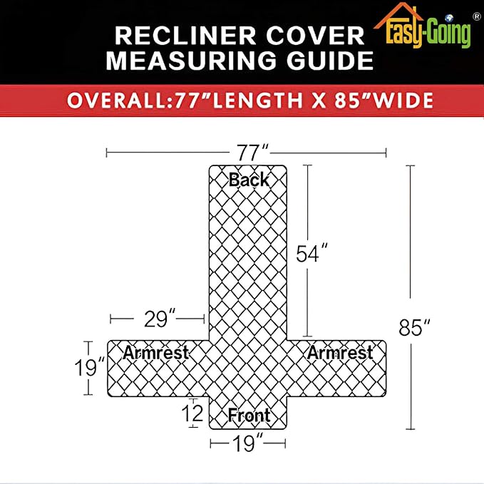 Easy-Going Recliner Sofa Slipcover Reversible Sofa Cover Water Resistant Couch Cover Furniture Protector with Elastic Straps for Pets Kids Children Dog Cat (Recliner, Christmas Red/Ivory)
