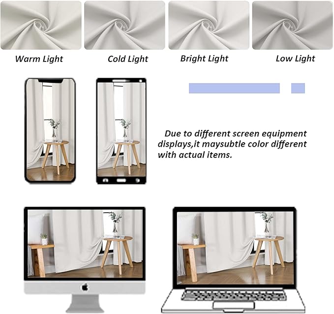 Simplebrand Ava Natural Blackout Curtains for Bedroom 84 Inch Length 2 Panels Set, Solid Thermal Insulated Privacy Living Room Window Treatment Curtains Blackout Drapes, W50 x L84 Inch, Natural