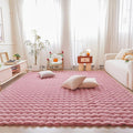 Pink Rabbit Plush Rug 6'x9', Fluffy Faux Fur Shaggy Area Rug for Nursery, Kids Room Decor, Soft Fuzzy Carpet for Living Room, Bedroom, Teen Girls Room