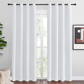 NICETOWN Room Darkening Curtains for Living Room - Easy Care Solid Thermal Insulated Grommet Room Darkening Curtains/Panels/Drapes for Bedroom (2 Panels, 55 by 86, Greyish White)