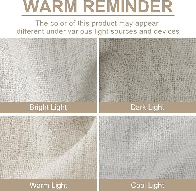 100% Blackout Shield Linen Blackout Curtains for Bedroom 96 Inches Long, Back Tab/Rod Pocket Living Room Drapes, Thermal Insulated Blackout Curtains 2 Panels Set, 50" W x 96" L, Beige
