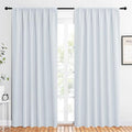 NICETOWN Bedroom Window Curtain Panels - Window Treatment Thermal Insulated Rod Pocket Room Darkening Curtains/Drapes for Patio Door (Greyish White, 2 Panels, 62 in x 84 in (W x L))