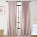 Blush Pink Curtains for Living Room Back Tab Modern Farmhouse Semi Sheer Curtains 108 inches Long 2 Panels Set Muted Neutral Window Curtain for Dining Room Bedroom 52x108