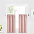 RYB HOME Kitchen Blackout Curtains Over Sink 36 inch Length, Rod Pocket Summer Light UV Blocking Energy Efficient, Cabinet Shelf Cupboard Coverings, Width 29 by Length 36, Peach Blush, 2 Panels