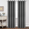 Joydeco Blackout Curtains 90 Inch Length 2 Panels Set, Thermal Insulated Long Curtains& Drapes 2 Burg, Room Darkening Grommet Drapes for Living Room Bedroom Window (W52 x L90 Inch, Light Grey)
