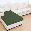 hyha Milk Silk Couch Cushion Covers for Sectional Sofa, Soft Sectional Sofa Couch Covers L Shape Washable, Outdoor Cushion Covers for Patio Furniture with Elastic Bottom(Chaise, Bronze Green)