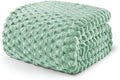 Exclusivo Mezcla Fleece Queen Blanket for Bed, Extra Large Fuzzy Sage Green Bed Blankets, Soft Cozy Plush Sofa Throws for All Seasons, 90x90 Inches