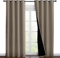 NICETOWN Taupe Full Shade Curtain Panels, Pair of Energy Smart & Noise Blocking Out Blackout Drapes for Dining Room Window, Thermal Insulated Guest Room Lined Window Dressing(Taupe, 55 x 86 inch)