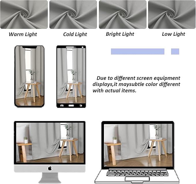 Simplebrand Ava Silver Grey Blackout Curtains for Bedroom 90 Inches Long 2 Panels Set, Solid Privacy Energy Saving Living Room Window Treatment Curtains Blackout Drapes, W50 x L90 Inch, Silver Grey