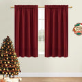 DWCN Christmas Burgundy Room Darkening Blackout Curtains - Thermal Insulated Privacy Energy Saving Window Curtain Drapes 38 x 54 inch Length, Set of 2 Bedroom Living Room Curtains