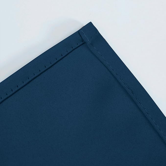 LEMOMO Blackout Curtains 52 x 90 Inch Long Navy Blue Curtains Set of 2 Panels Room Darkening Curtains for Bedroom and Living Room