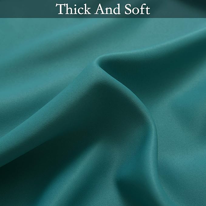 SimpleHome Ombre Room Darkening Curtains for Bedroom, Light Blocking Gradient Teal to Gray White Thermal Insulated Grommet Window Curtains/Drapes for Living Room,2 Panels, 52x96 inches Length