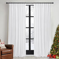 RYB HOME White Velvet Curtains 84 inches 2 Panels Set - Plush Soft Modern Decorative Drapes Thermal Insulted Window Treatment Panels for Bedroom Living Room Dining Room, W52 x L84