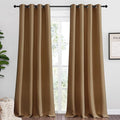 NICETOWN Sleek Blackout Curtains 90 inches Length for Windows, Noise Reducing and Block Draft Panels for Door Doorway Laundry Office Luxury Decor Theme (2 Panels, Gold Brown, W55 x L90 -Inch)