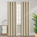 BGment Room Darkening Curtains 96 Inches Long - Grommet Thermal Insulated Drapes Window Treatment Curtains for Bedroom, 2 Panels, 55 x 96 Inch, Beige