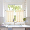 MIULEE 2 Panels Red Kitchen Tiers Half Window Sheer Curtains Rod Pocket Translucent Voile Drapes for Kitchen Bathroom Small Windows 29 by 36 Inch Cream Beige