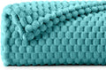 BEDELITE Fleece Twin Blanket for Couch & Bed - 3D Jacquard Decorative Teal Throw, Super Soft and Cozy Warm Fuzzy Blanket All Seasons Suitable, 60x80Inches