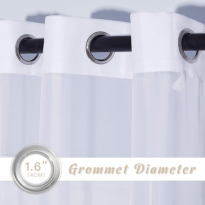 NICETOWN White Sheer Curtains for Bedroom Windows 84" Length with Width 37" Per Panel, Grommet Casual Voile Sheer with Light Filter Window Treatments for Nursery/Apartment/Living Room, Set of 2