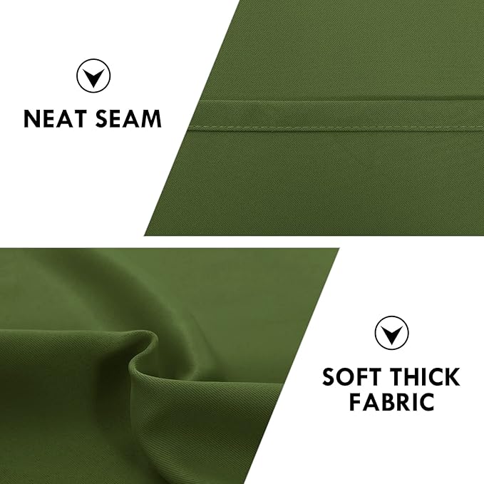DWCN Olive Green Room Darkening Blackout Curtains - Thermal Insulated Privacy Energy Saving Window Curtain Drapes 38 x 54 inch Length, Set of 2 Bedroom Living Room Curtains