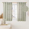LAMIT Sage Grey Linen Curtains 48 Inch Length 2 Panels, Light Filtering Panels Back Tab and Rod Pocket Neutral Drapes for Kitchen/Window/Loft Room/Bedroom, 34 x 48 Inch