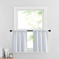 RYB HOME Cafe Curtains 24 inch Length, RV Curtains for Camper Windows, Mini Short Small Insulating Light UV Heat Blocking Privacy Half Window Tiers, Width 29 by Length 24, Greyish White, 2 Panels
