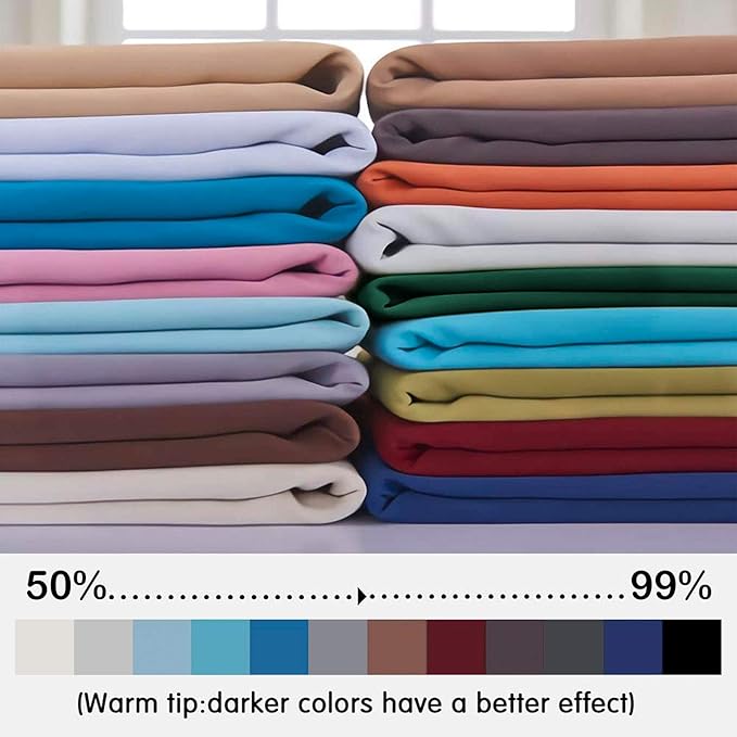 Yakamok Room Darkening Grommet Window Drapes Thermal Insulated Light Blocking Light Grey Blackout Curtains for Bedroom(52Wx96L,Light Gray,2 Panels)