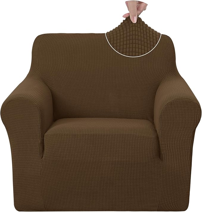 U-NICE HOME Recliner Chair Covers Stretch Couch Cover Sofa Cover Sofa Slipcover Furniture Protector for Chair Cover Pet Friendly(Armchair, Brown)