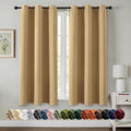 MIULEE Gold Blackout Curtains for Bedroom Living Room 45 Inches Long 2 Panels, Thermal Insulated Room Darkening Drapes Solid Grommet Noise Reduction Light Blocking Window Treatments 40x45 Inch