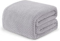 Exclusivo Mezcla Fleece Bed Blanket Twin Size, Super Soft and Warm Blankets for Couch, Sofa and Bed Waffle Textured, Cozy, Fuzzy and Lightweight (Light Grey, 60x80 inches)