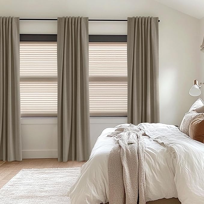 100% Blackout Shield Linen Blackout Curtains for Bedroom 96 Inches Long, Back Tab/Rod Pocket Living Room Drapes, Thermal Insulated Blackout Curtains 2 Panels Set, 50" W x 96" L, Faux Linen