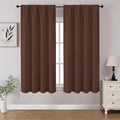 CUCRAF Brown Blackout Curtains 45 inch Length 2 Panels Set, Rod Pocket Room Darkening Drapes for Bedroom Living Room, Insulated Thermal Light Blocking Window Curtain (W52 x L45 Inch)
