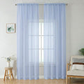 OWENIE Sheer Curtains 96 inches Long 2 Panels Set for Living Room/Bedroom, Rod Pocket Voile Sheer Panel Drapes, Airy Soft Fabric Window Treatments, 2pcs, Each 42" W x 96" L, Demin