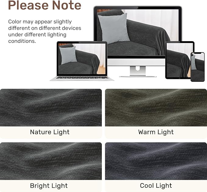 Sectional Couch Covers, 2 Pieces Washable L Shaped Couch Covers Sofa Blanket for Dogs Pet Friendly Sectional Sofa Slipcovers Furniture Covers,71"x 118"+ 71"x 118",(XX-Large,Charcoal Gray)