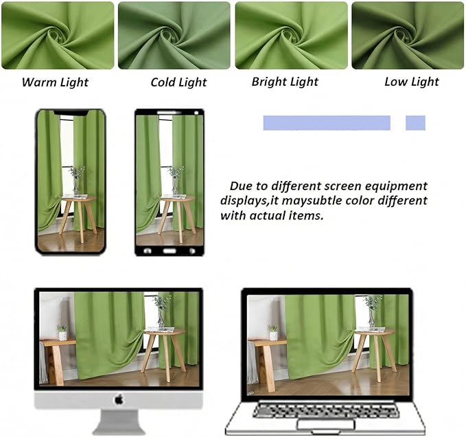 Simplebrand Ava Lime Blackout Curtains for Bedroom 63 Inch Length 2 Panels Set, Privacy Thermal Insulated Rod Pocket Door Window Curtains for Patio French Door Front Door, W40 x L63 Inch