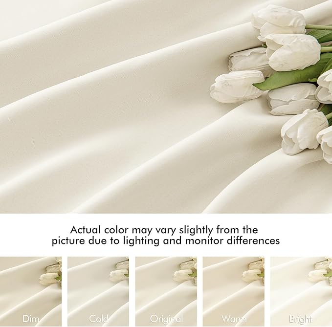 MIULEE Birch Back Tab Blackout Curtains 72 Inches Long 2 Panels Set for Living Room Bedroom Privacy, Rod Pocket/Pinch Pleat Thermal Insulated Room Darkening Pleated Light Blocking Drapes