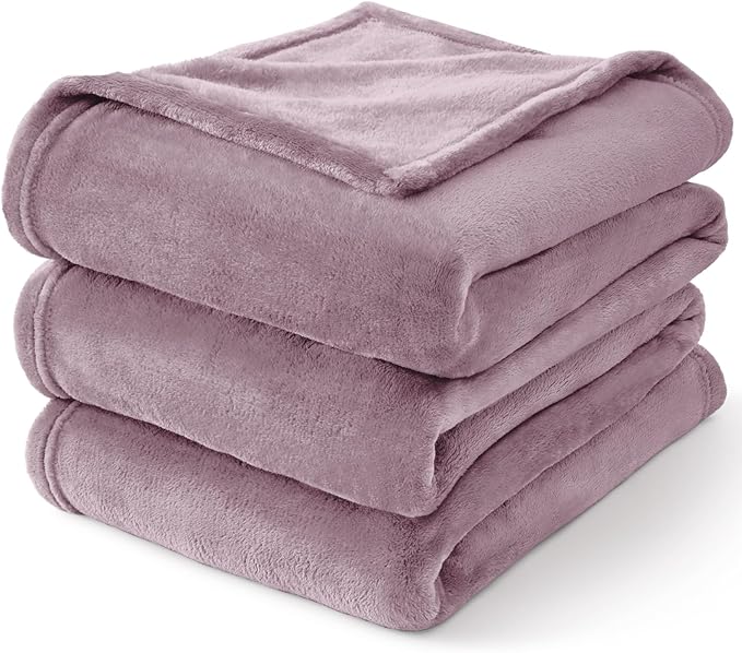 BEDELITE Fleece Blanket Dusky Violet Throw Blankets for Couch & Bed, Luxury Plush Cozy Fuzzy Blanket 50x60 inches, Super Soft Warm Lightweight Throw Blanket for Travel Camping