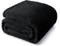 Whale Flotilla Queen Size Fuzzy Fleece Blanket for Bed, 90x90 Inch Fluffy Warm Soft Jacquard Blankets for All Season, Lightweight and Cozy, Black