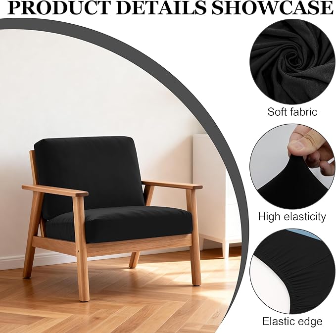 4Pcs Patio Stretch Cushion Covers,Outdoor Sofa Replacement Cover Slipcovers for Patio Furniture Cushion Covers, Washable Reusable Furniture Protector