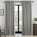Topfinel Grey Linen Blackout Curtains 90 Inches Long for Bedroom Living Room 100% Black Out Thermal Insulated Ring Hooks Back Tab Room Darkening Pleated Drapes Dark Gray 90 Inch Curtain 2 Panels