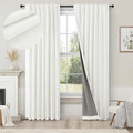 Black Out Curtains 72 Inch Long 2 Panel Burg Lightweight Faux Linen Cute Blackout Bay Window Curtain Modern Neutral Drapes for Bedroom Cabin Room Darkening Curtains 6FT Length Back Tab Ivory Off White