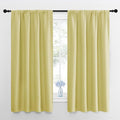 NICETOWN Kitchen Curtains, Short Blackout Drapes, Paler Yellow, 42" Wide by 54" Long, 2 PCs, Thermal Insulated Blackout Curtain Panels for Kids Room, Play Room