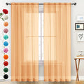 SpaceDresser Basic Rod Pocket Sheer Voile Window Curtain Panels White 1 Pair 2 Panels 42 Width 54 Inch Long for Kitchen Bedroom Children Living Room Yard(Beige,42 W x 54 L)
