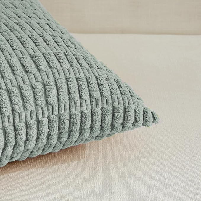 Fancy Homi 4 Packs Decorative Throw Pillow Covers for Living Room Couch Bed, Modern Farmhouse Boho Home Decor, Accent Cushion Case (18 x 18-Inch, Grey Blue)